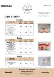 Preisliste Zähne und Gebisse 2017