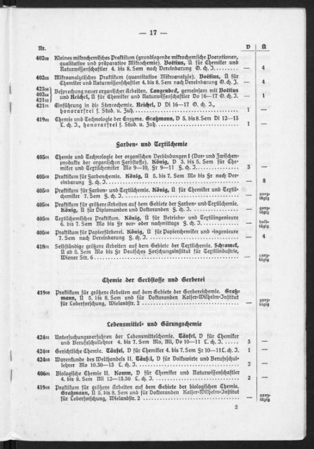 Vorlesungs- und Übungsverzeichnis für das Trimester Januar - März 1941