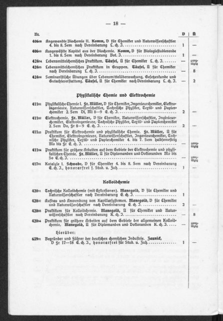 Vorlesungs- und Übungsverzeichnis für das Trimester Januar - März 1941