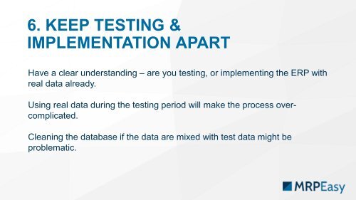 12 Tips for successful implementation of ERP in a Manufacturing Company