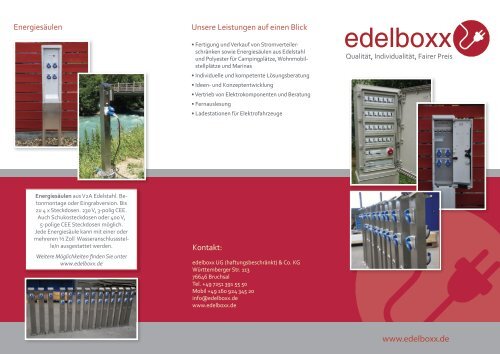 edelboxx Stromverteilerschränke Energiesäulen 