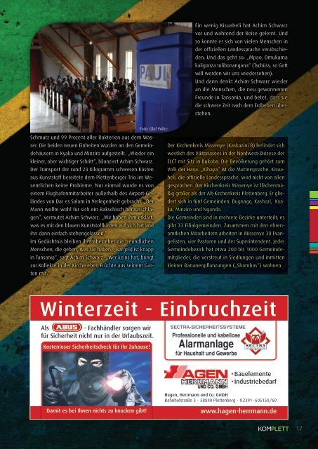 Komplett DAS Sauerlandmagazin Ausgabe November/Dezember 2016