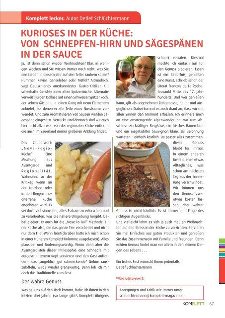 Komplett DAS Sauerlandmagazin Ausgabe November/Dezember 2016