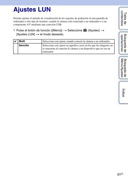 Sony MHS-FS1K - MHS-FS1K Istruzioni per l'uso Spagnolo