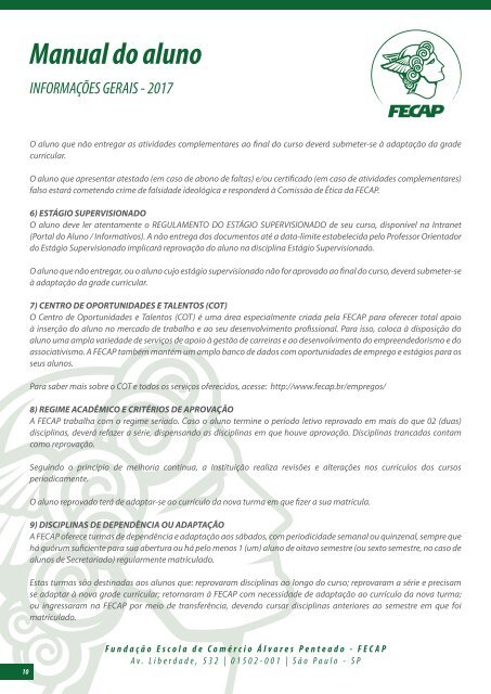 Manual do Aluno Graduação FECAP 2017