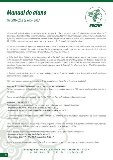 Manual do Aluno Graduação FECAP 2017