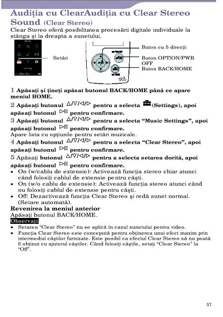 Sony NW-A805 - NW-A805 Istruzioni per l'uso Rumeno