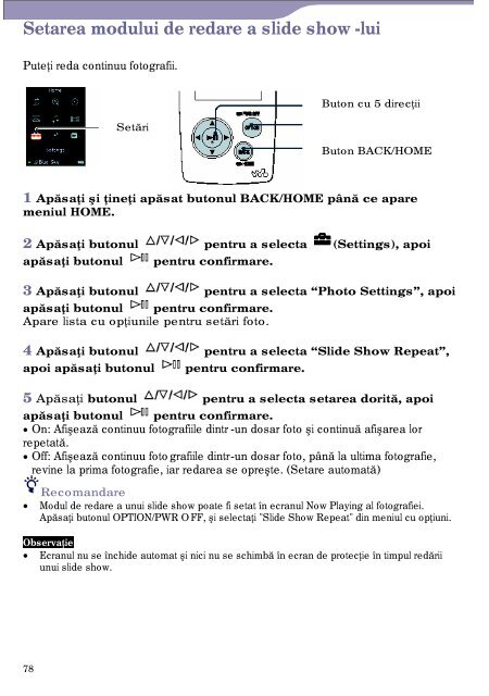 Sony NW-A805 - NW-A805 Istruzioni per l'uso Rumeno