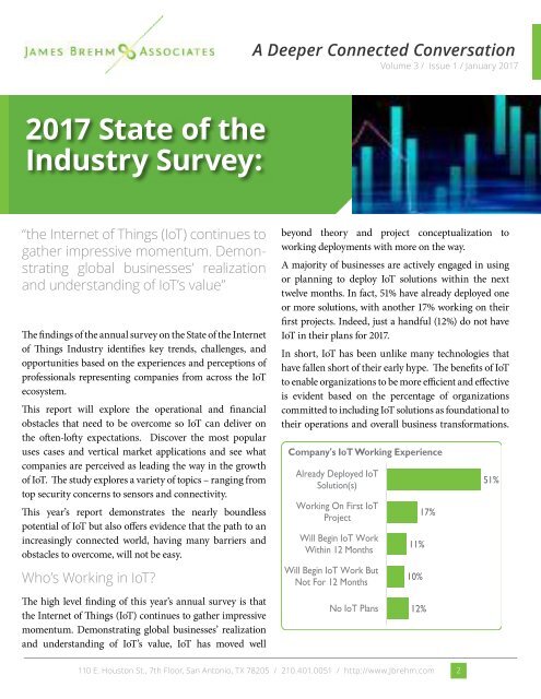 IoT State of the Industry Survey 2017
