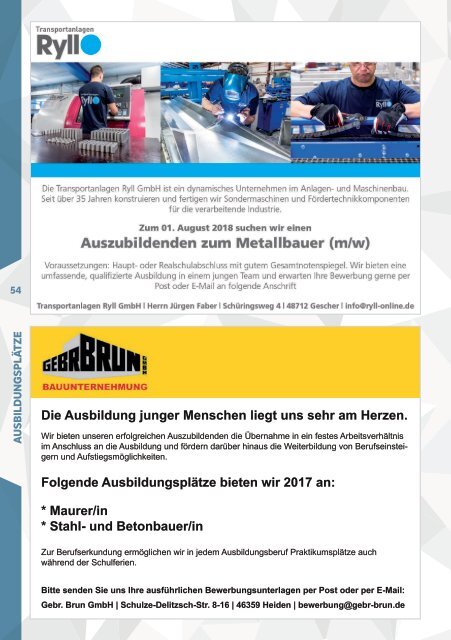 AUSBILDUNGSPLÄTZE - FERTIG - LOS | Kreis Borken, Kreis Coesfeld | Ausgabe 2017/18