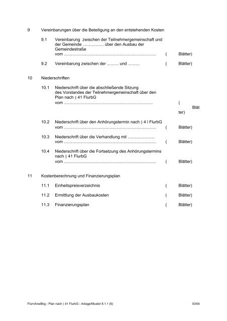 38 FlurbG - Ministerium für Infrastruktur und Landwirtschaft