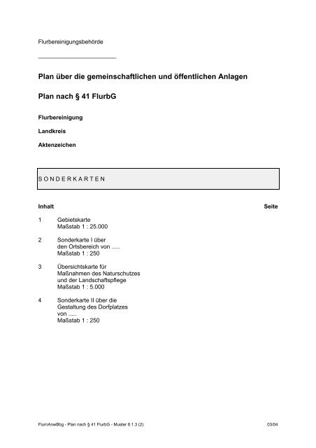 38 FlurbG - Ministerium für Infrastruktur und Landwirtschaft