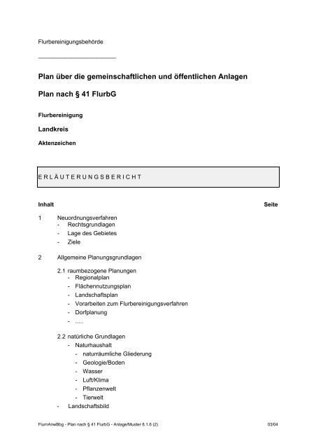 38 FlurbG - Ministerium für Infrastruktur und Landwirtschaft