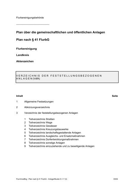 38 FlurbG - Ministerium für Infrastruktur und Landwirtschaft