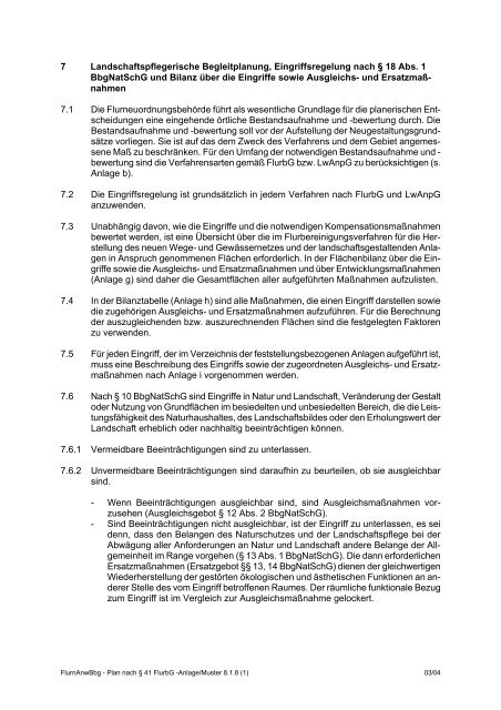 38 FlurbG - Ministerium für Infrastruktur und Landwirtschaft