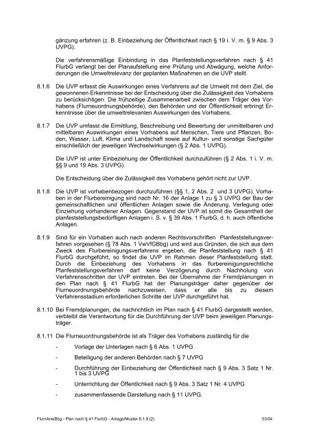 38 FlurbG - Ministerium für Infrastruktur und Landwirtschaft