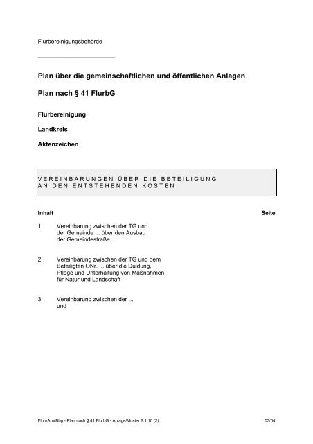 38 FlurbG - Ministerium für Infrastruktur und Landwirtschaft