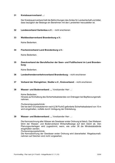 38 FlurbG - Ministerium für Infrastruktur und Landwirtschaft