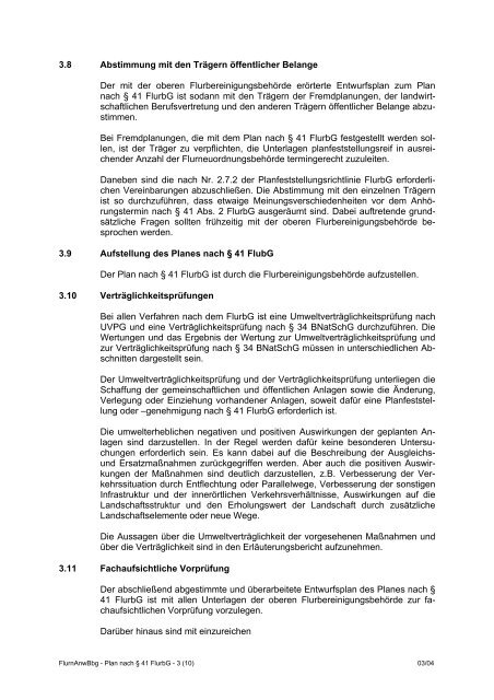 38 FlurbG - Ministerium für Infrastruktur und Landwirtschaft