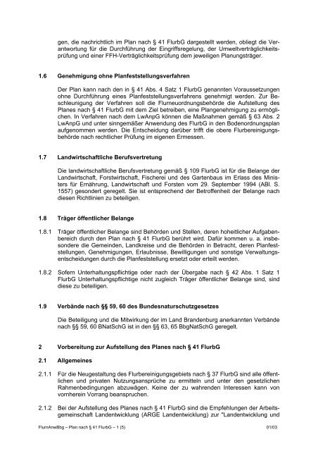 38 FlurbG - Ministerium für Infrastruktur und Landwirtschaft