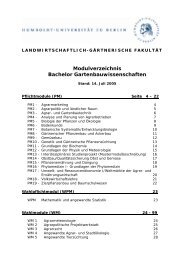 Modulverzeichnis Bachelor Gartenbauwissenschaften