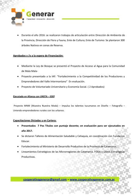 Presentacion Cooperativa y Gestion 2016-2017 informe para ENDEAVOR
