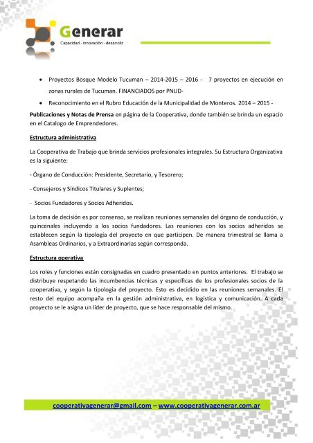 Presentacion Cooperativa y Gestion 2016-2017 informe para ENDEAVOR