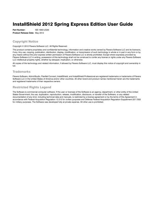 InstallShield 2012 Spring Express Edition User Guide