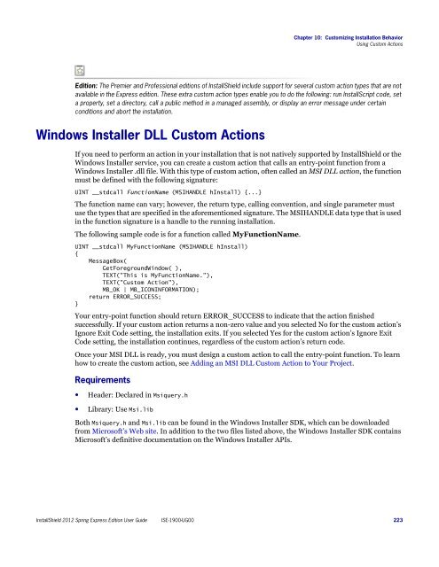 InstallShield 2012 Spring Express Edition User Guide