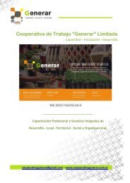 Presentación y Gestión 2016-2017. Cooperativa Generar.