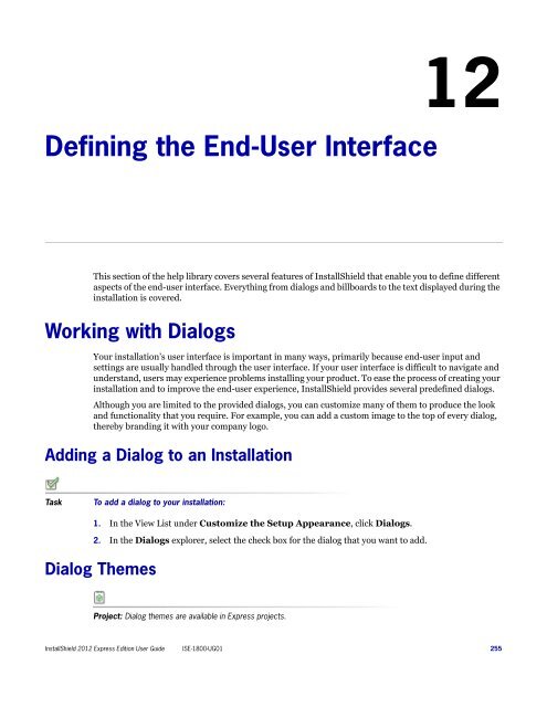 InstallShield 2012 Express Edition User Guide - Knowledge Base ...