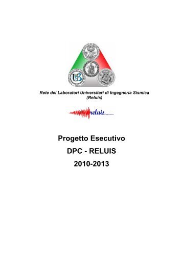 Progetto Esecutivo DPC - RELUIS 2010-2013 - CRIS