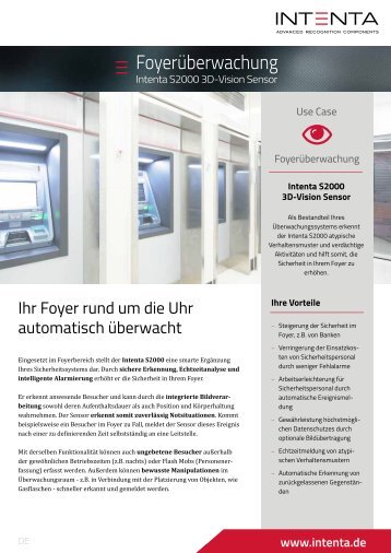 Use Case Foyerüberwachung - Raumüberwachung - Intenta S2000