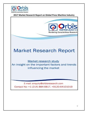 2017 Global Press Machine Industry - Orbis Research