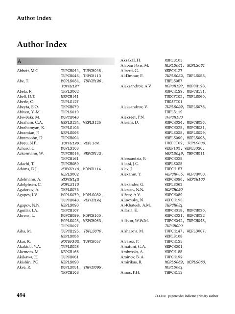 Abstracts Brochure - CERN