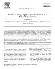 Biomass in energy supply, especially in the state of Brandenburg ...