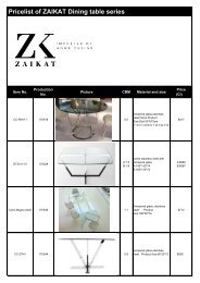 Dining table Pricelist ZAIKAT