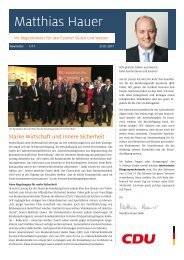 Newsletter Matthias Hauer MdB