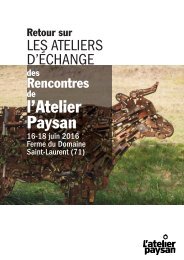 Retour sur les ateliers d'échange des Rencontres 2016 de l'Ateleir Paysan