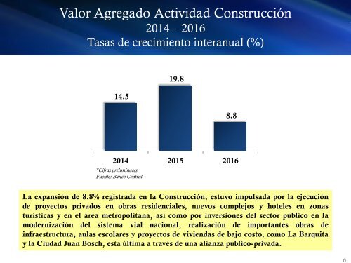 Resultados Preliminares de la Economía Dominicana Enero-Diciembre 2016