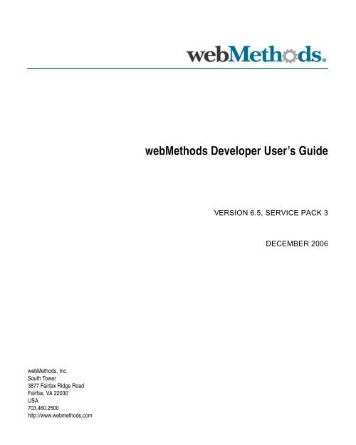 webMethods Developer User's Guide - Software AG Documentation