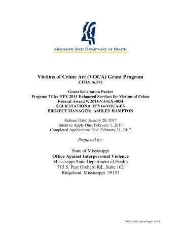 Victims of Crime Act (VOCA) Grant Program