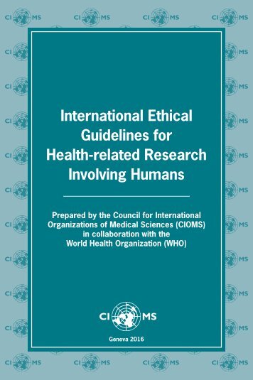 International Ethical Guidelines for Health-related Research Involving Humans