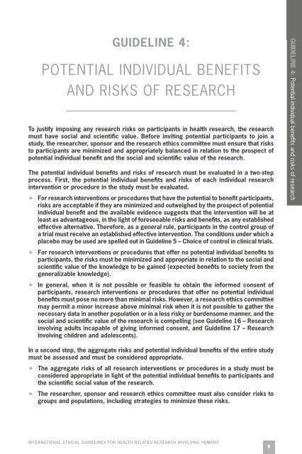 International Ethical Guidelines for Health-related Research Involving Humans
