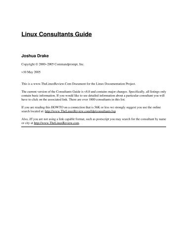 Linux Consultants Guide