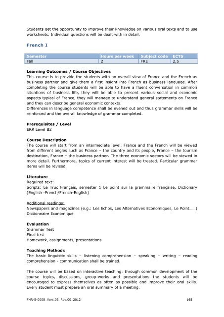 EXPORT-ORIENTED MANAGEMENT - IMC Fachhochschule Krems