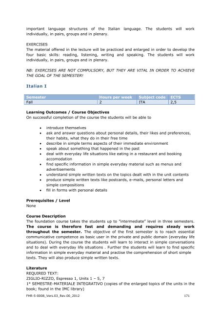 EXPORT-ORIENTED MANAGEMENT - IMC Fachhochschule Krems