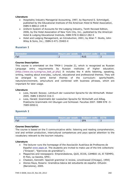 EXPORT-ORIENTED MANAGEMENT - IMC Fachhochschule Krems