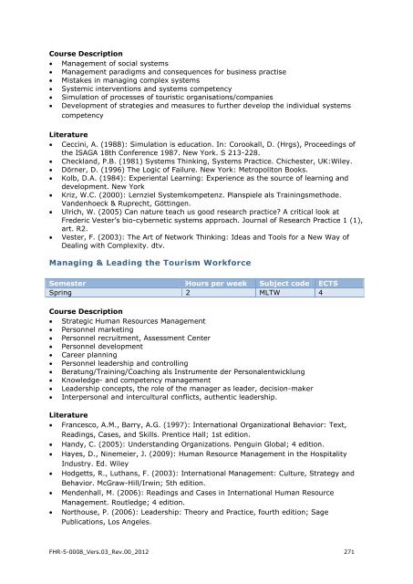 EXPORT-ORIENTED MANAGEMENT - IMC Fachhochschule Krems