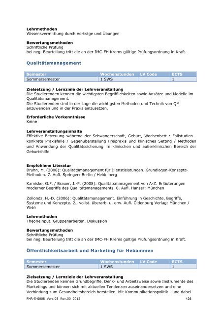 EXPORT-ORIENTED MANAGEMENT - IMC Fachhochschule Krems